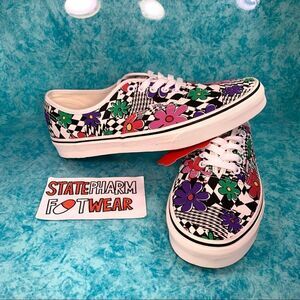 Vans Authentic 'Floral Checker' Women’s Cute Low Top Checker Shoes